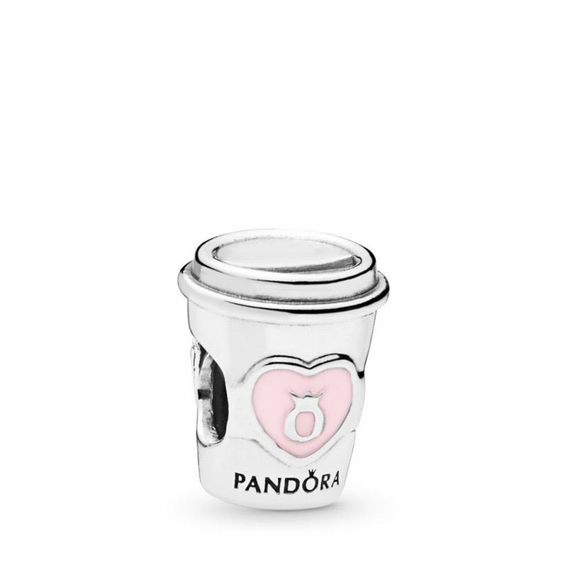 Pandora Drink To Go Charm - Sterling Silver/Enamel/Pink - Canada | ZE5342BL